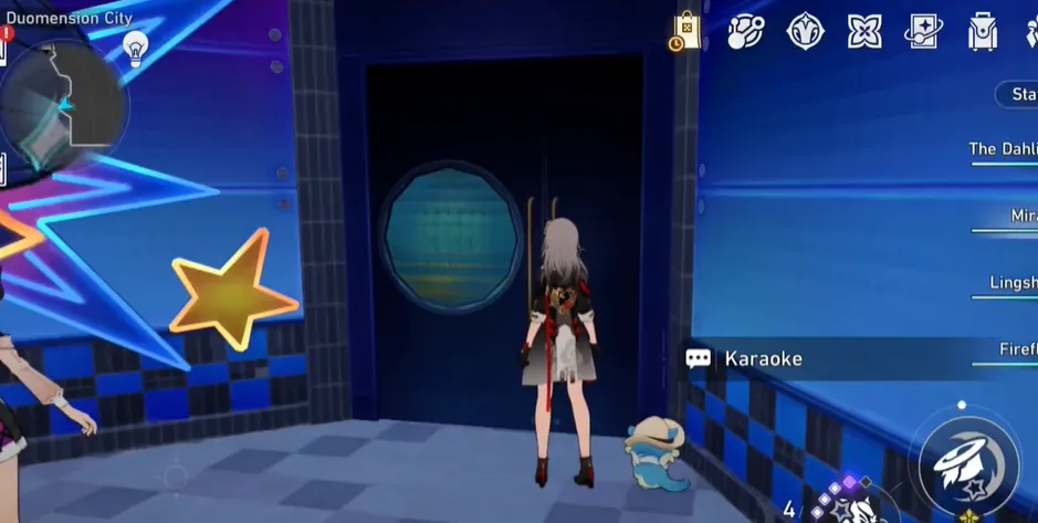 Just standby in front the door, While listening to people singing, it takes a little longer, about 5-6 minutes.