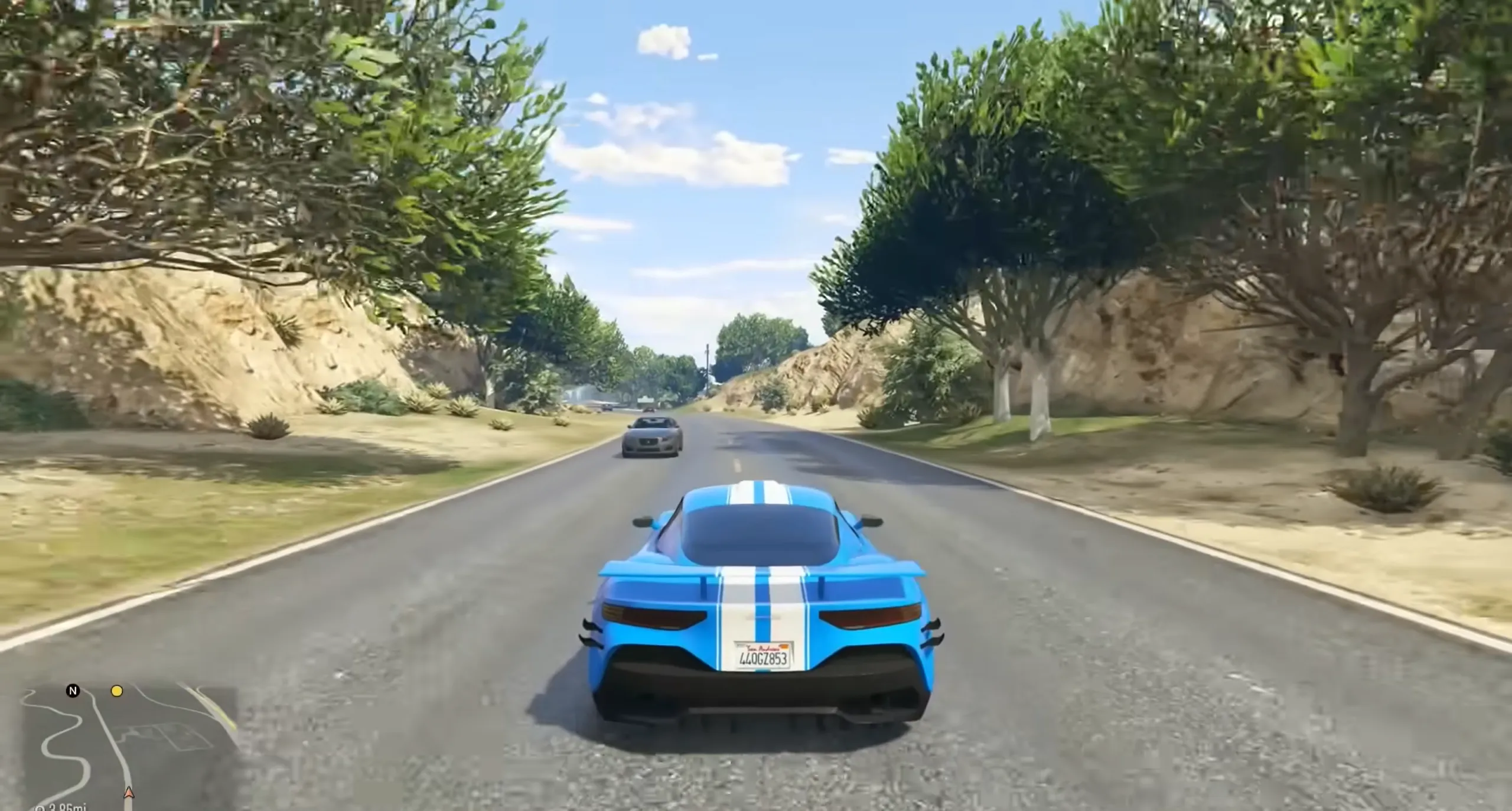 GTA Online driving gameplay with a sports car