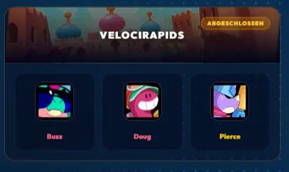 Brawl Stars Velocirapids Trio mit Buzz, Doug und Pierce
