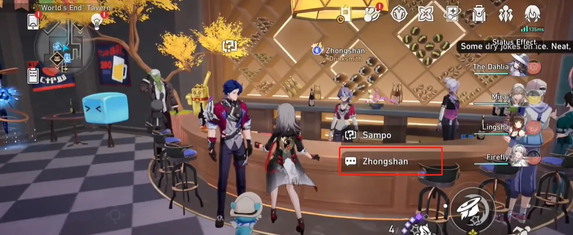 talk to Zhongshan in the tavern to complete the achievement.