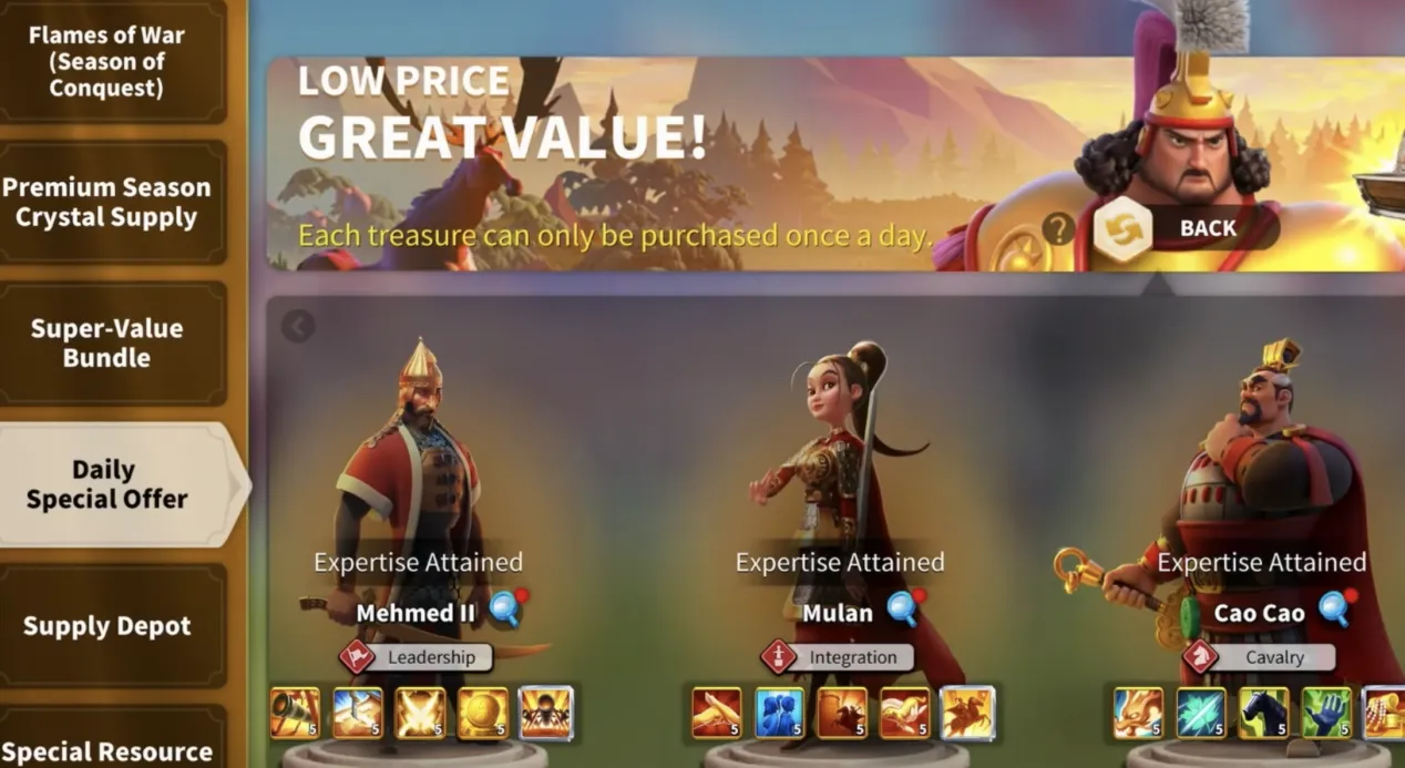 Daily Special Offer Packs | Rise of Kingdoms