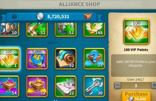 Alliance Shop VIP Points|Rise of Kingdoms