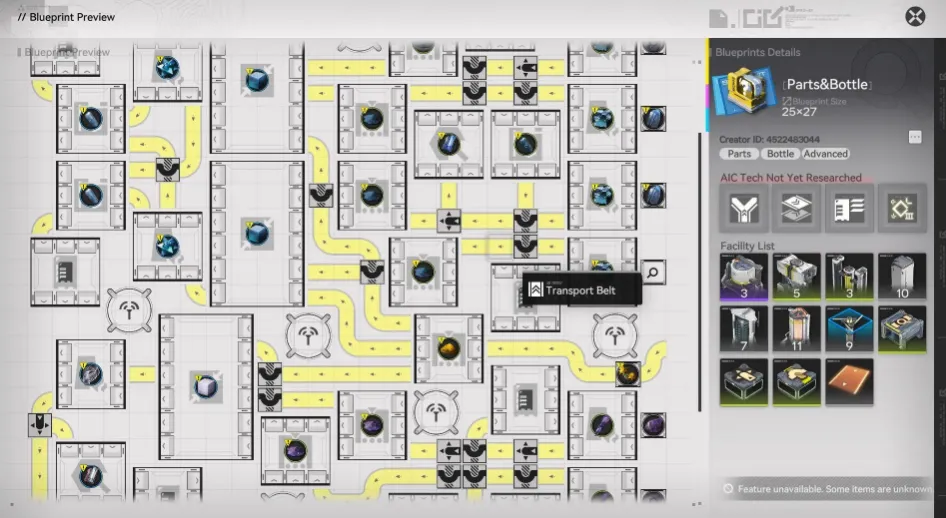 Bottles & basic parts blueprint