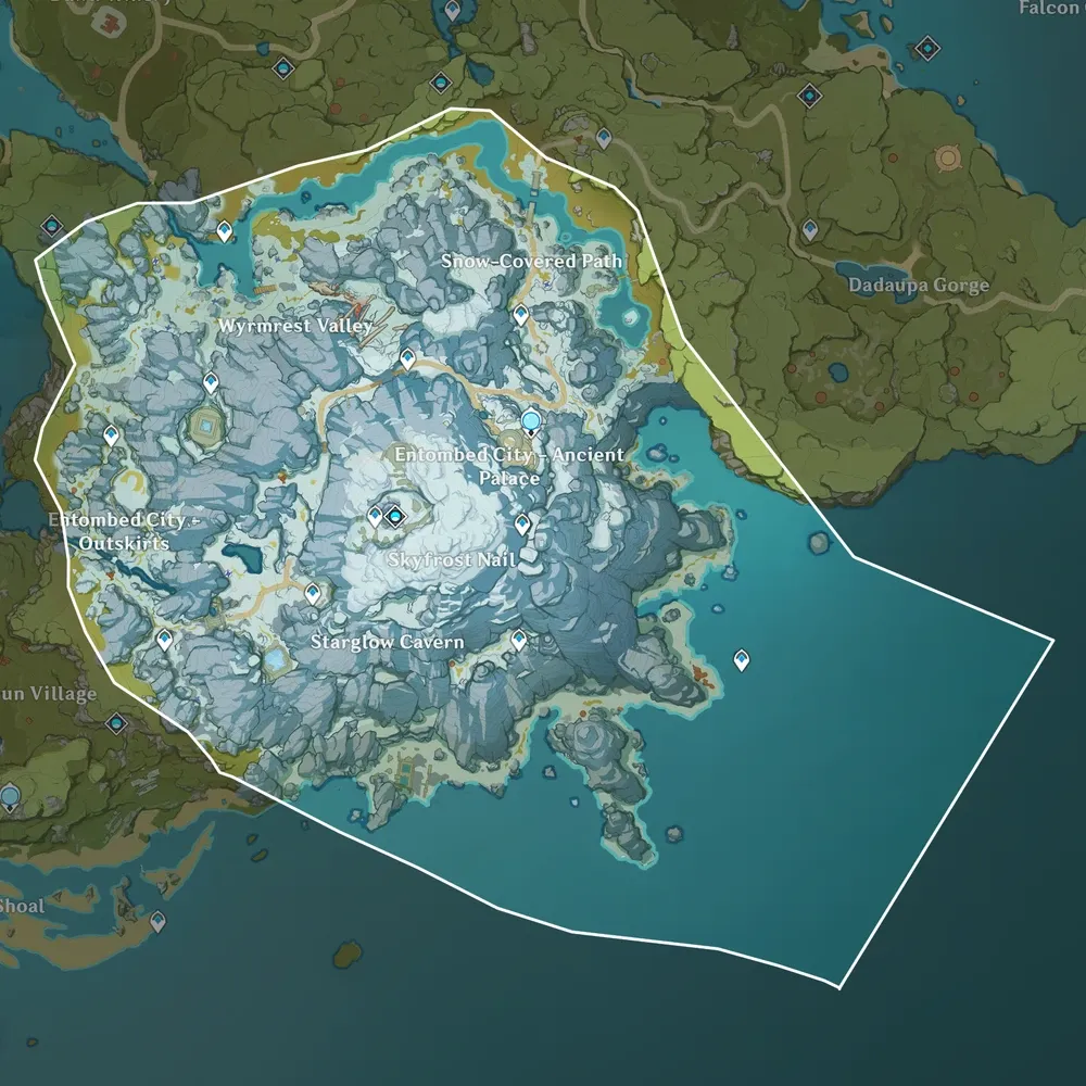 Genshin Impact Version 1.2 Dragonspine map