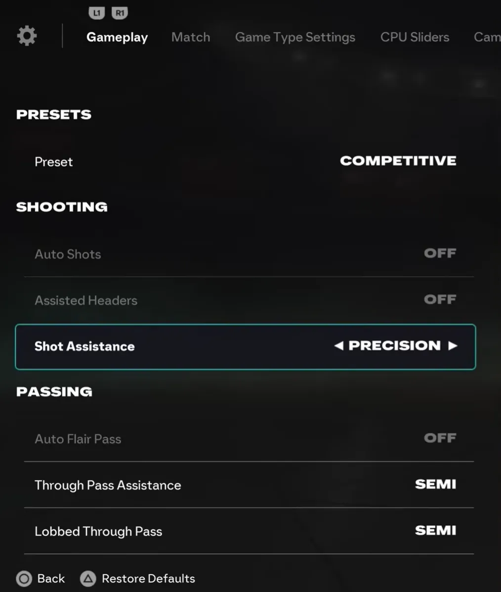 Shot Assistance: Use 'Precision'