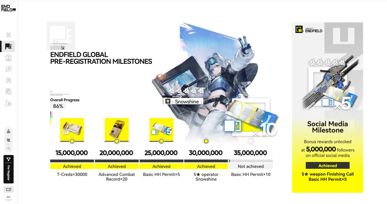 Global Pre-Registration Milestone Rewards