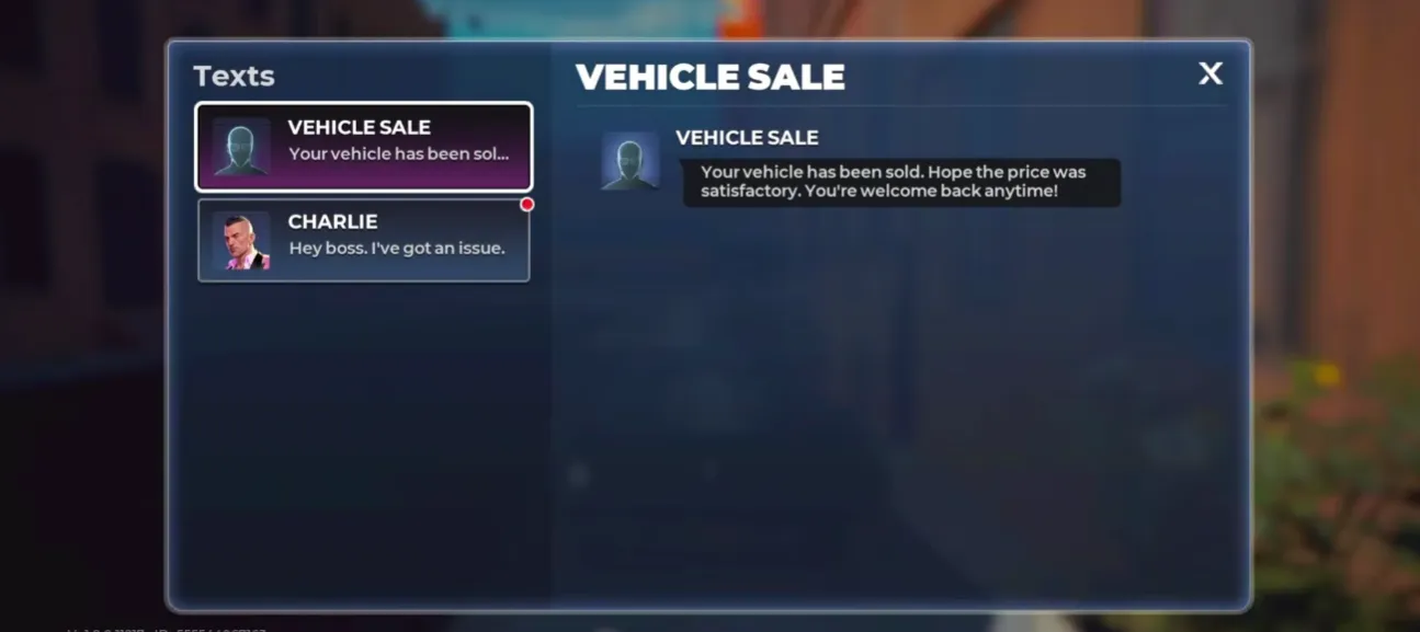 Gangstar Mirage City vehicle selling for extra money