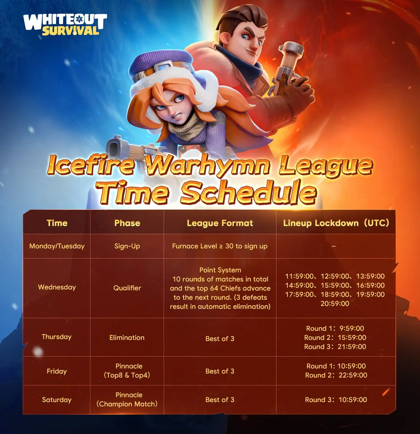 Icefire Warhymn League Time Schedule