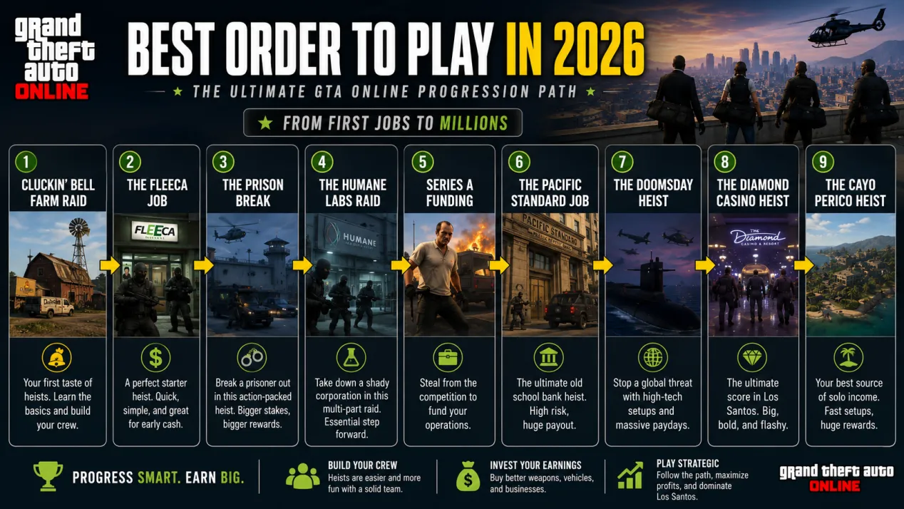 Best order to play GTA Online heists in 2026
