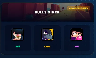 Brawl Stars Bulls Diner Trio mit Bull, Crow und Bibi