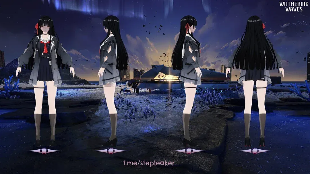 El modelo de Chisa en WuWa desde Stepleaks.