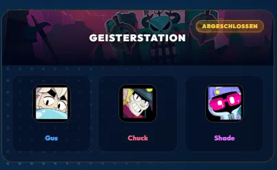 Brawl Stars Geisterstation Trio mit Gus, Chuck und Shade