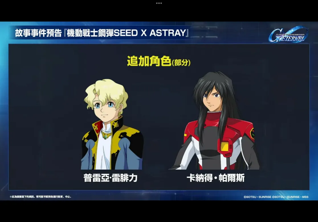 SEED X ASTRAY追加角色