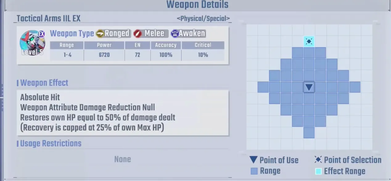 Red Frame Custom weapon details