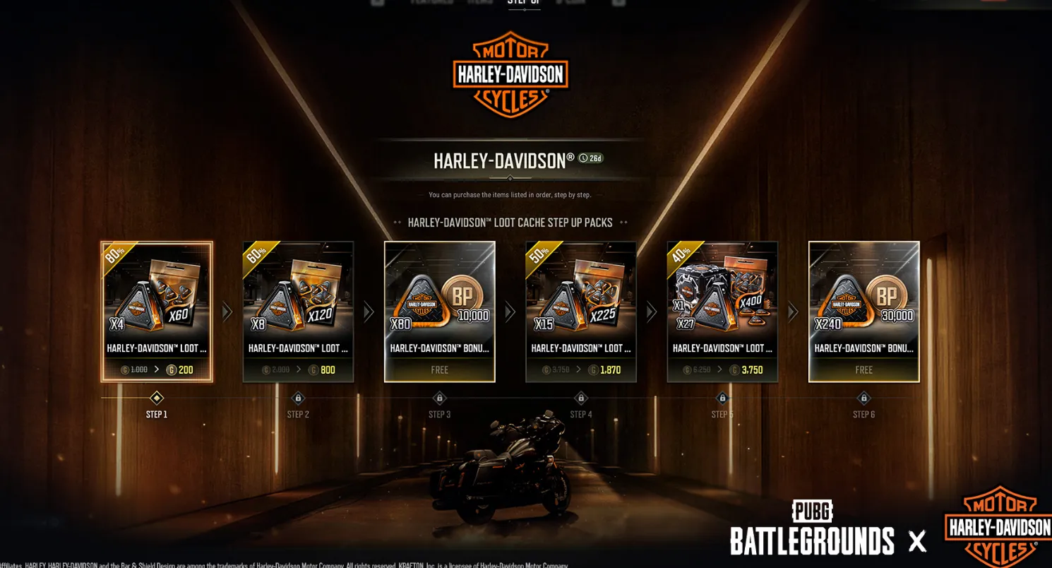 PUBG Mobile x Harley-Davidson Rewards PUBG Mobile x Harley-Davidson Rewards