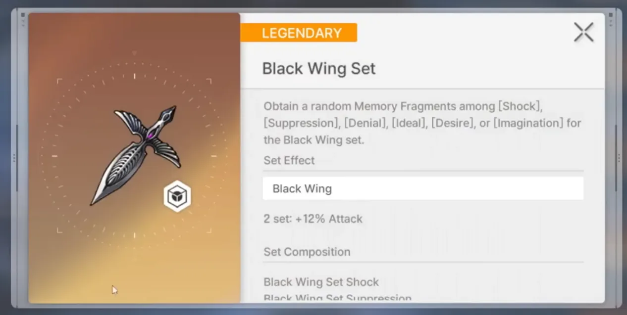 Black Wing Set