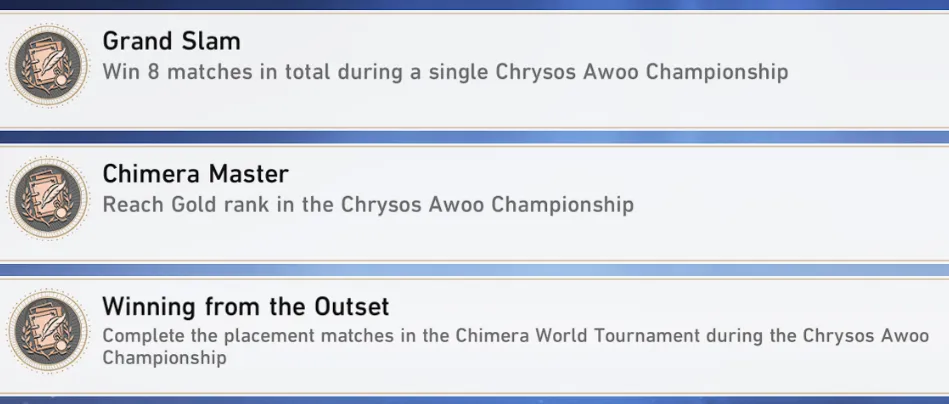 chrysos awoo championship achievement
