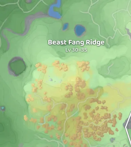 Beast Fang Ridge Scorchhowl location in Aniimo