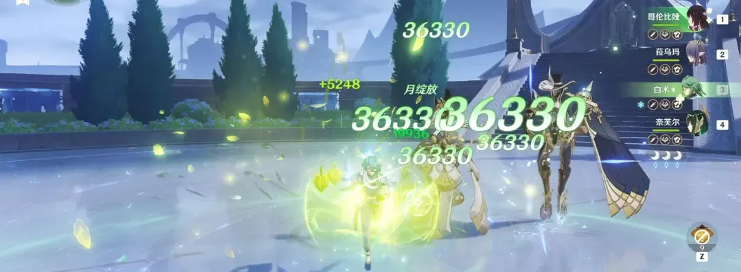 D&eacute;g&acirc;ts S&eacute;l&eacute;nofleurissement​ d'&Eacute;quipe &laquo; Nefer+Lauma+Columbina+Baizhu &raquo; de Reliquaire de la v&eacute;rit&eacute;