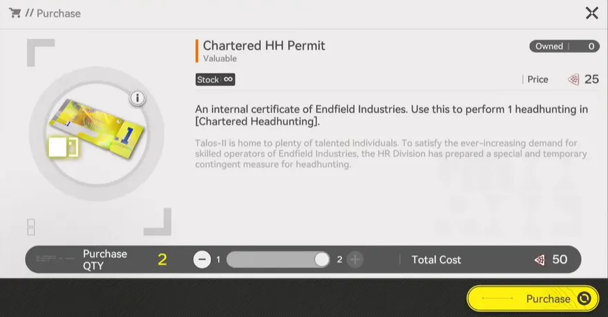 Chartered HH Permit