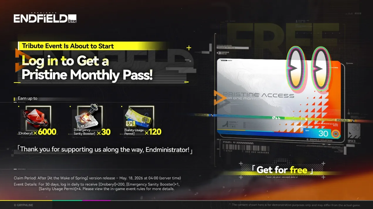 Pristine Monthly Pass Tribute Event