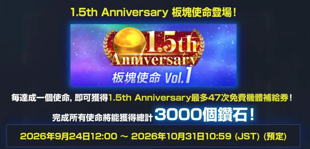 《SD鋼彈 G世代 永恆》1.5 周年直播