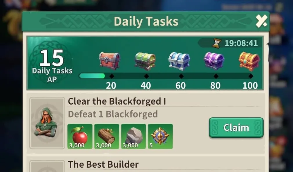 Daily Tasks Interface | Fate War