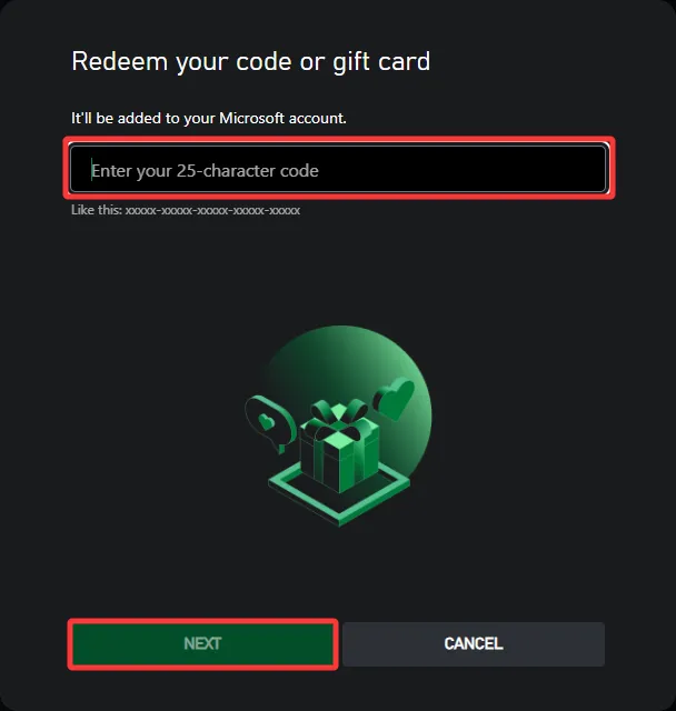 Enter your 25-character code
