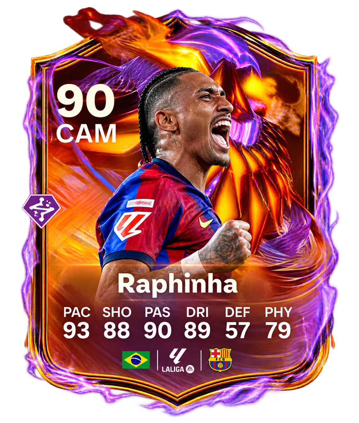 Raphinha 90 CAM Ultimate Scream Team 1 card in FC 27
