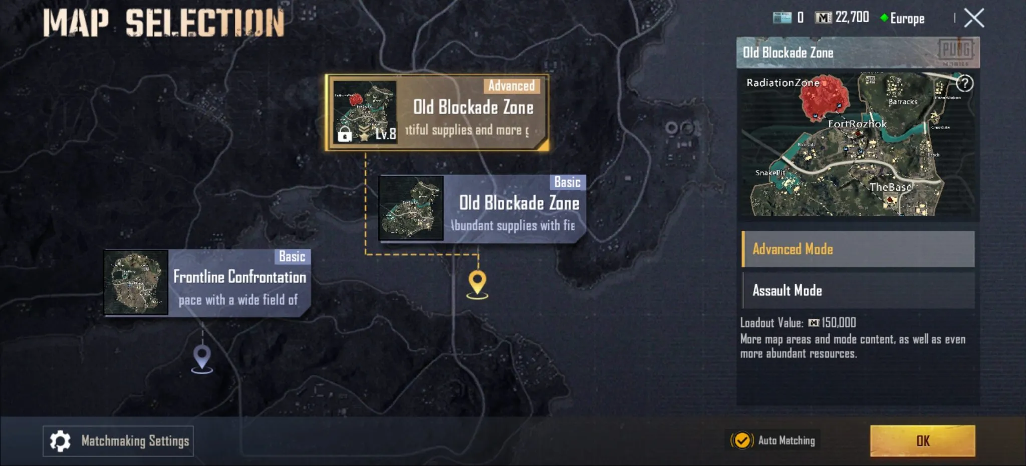 Metro Royale features two maps: Basic and Advanced