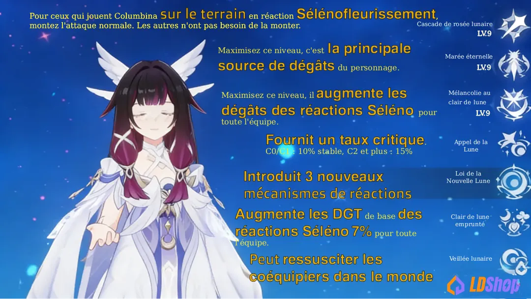 augmentation des aptitudes de Columbina
