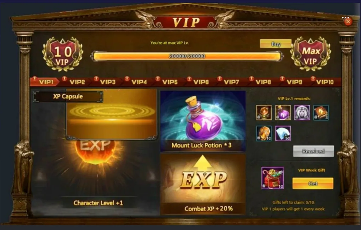VIP Bonuses in Total Battle