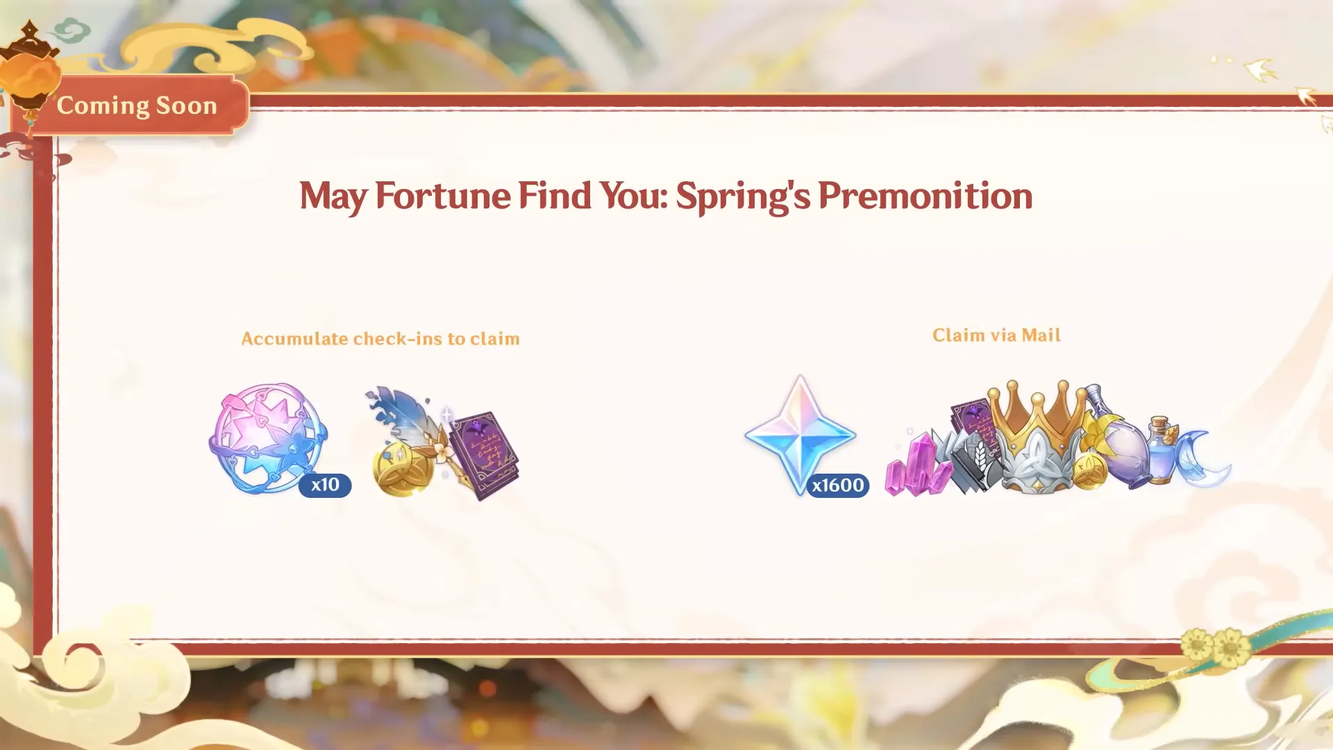 May Fortune Find You: Spring's Premotion