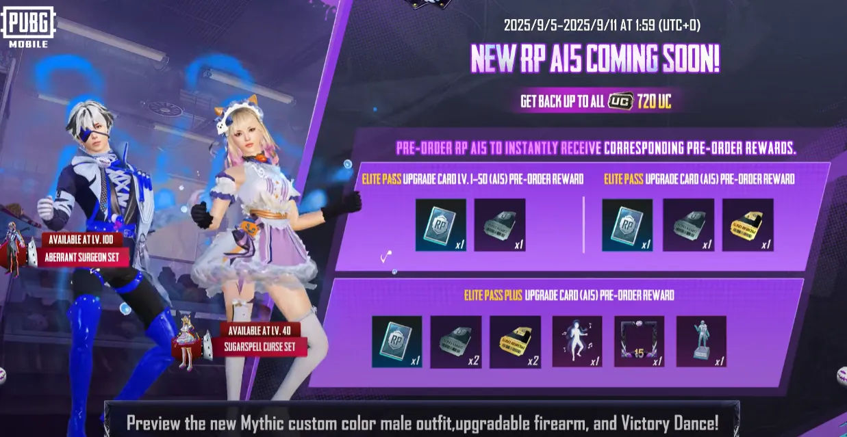 A15 Royale Pass Pre-order perks
