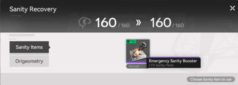 Sanity Recovery Items